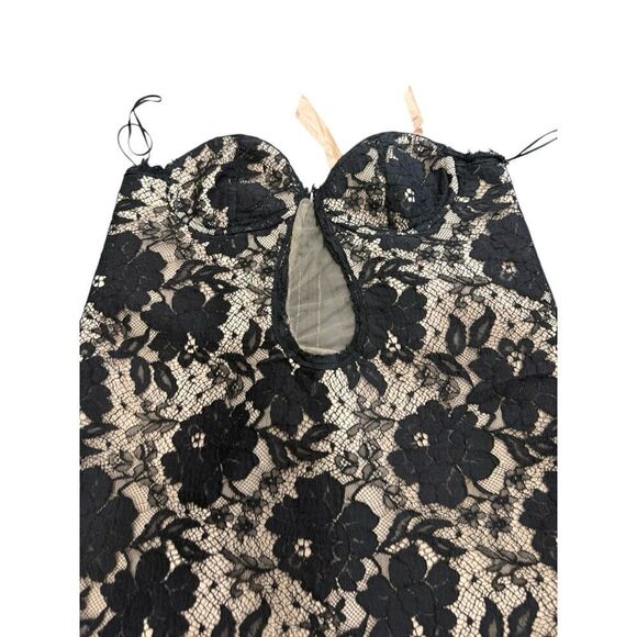 N. 21 Strapless Lace Mini Dress Black Nude Mesh Bustier Italy Size IT 42 US 6 - Picture 6 of 16